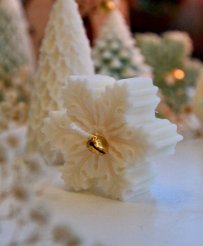 Bougie flocon blanche | Vanille/Sapin