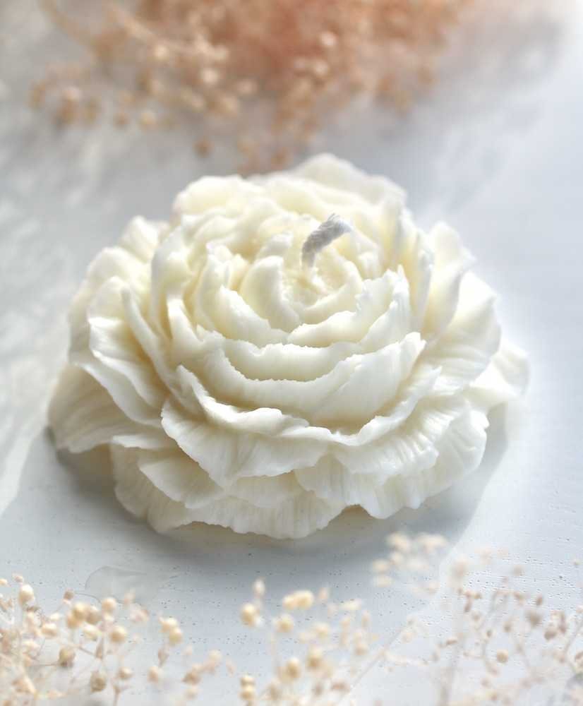 Bougie fleur | Pivoine blanche