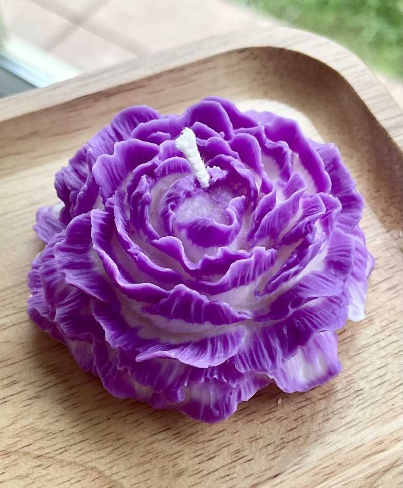 cheap peony flower candle viiolette