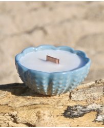 light blue jar candle