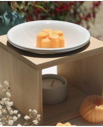 Wooden Incense Burner with White Bowl