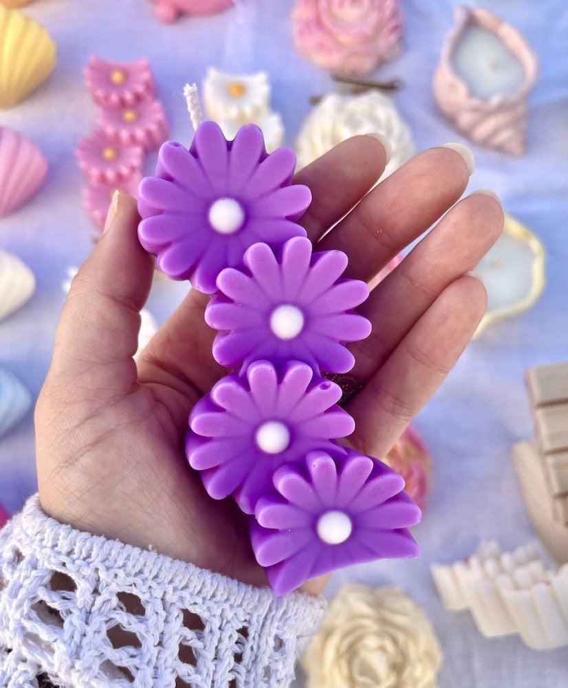 Flower Candle | Purple Daisy